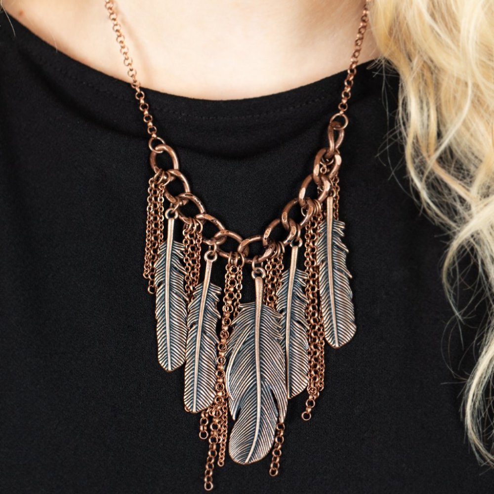 Copper Feather Necklace